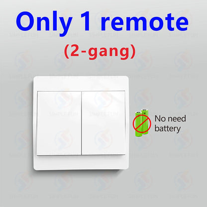 Mini Wireless Remote Control Light Switch 110V 220V 230V  No Battery Required Self Powered Wireless Wall Switch Kinetic Switch