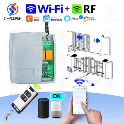 WiFi RF Garage Gate Sliding Door Opener Tuya DIY Smart Switch for BFT FAAC etc 433Mhz Remote Control Switch 12V 24V Relay Module