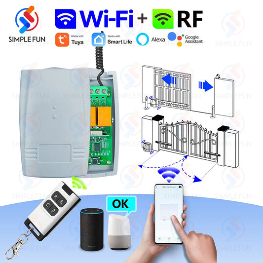 WiFi RF Garage Gate Sliding Door Opener Tuya DIY Smart Switch for BFT FAAC etc 433Mhz Remote Control Switch 12V 24V Relay Module