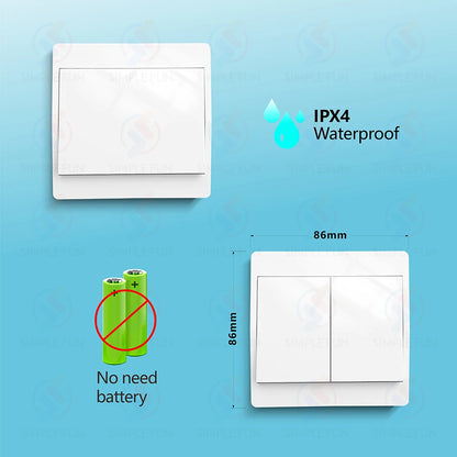 Mini Wireless Remote Control Light Switch 110V 220V 230V  No Battery Required Self Powered Wireless Wall Switch Kinetic Switch