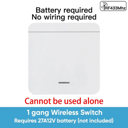 TNCE Wireless Light Switch RF433 Relay Receiver, 433Mhz Mini Remote Control, 1/2/3Gang Wall Transmitter Interruptor,Led Lamp Fan