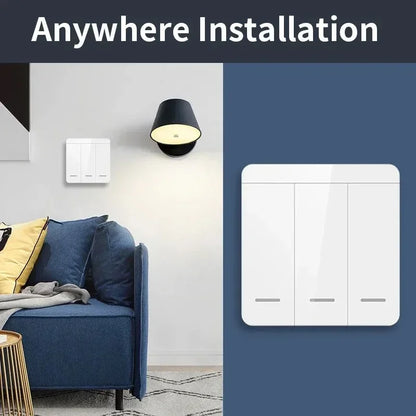TNCE Wireless Light Switch RF433 Relay Receiver, 433Mhz Mini Remote Control, 1/2/3Gang Wall Transmitter Interruptor,Led Lamp Fan