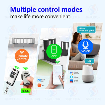 WiFi RF Garage Gate Sliding Door Opener Tuya DIY Smart Switch for BFT FAAC etc 433Mhz Remote Control Switch 12V 24V Relay Module