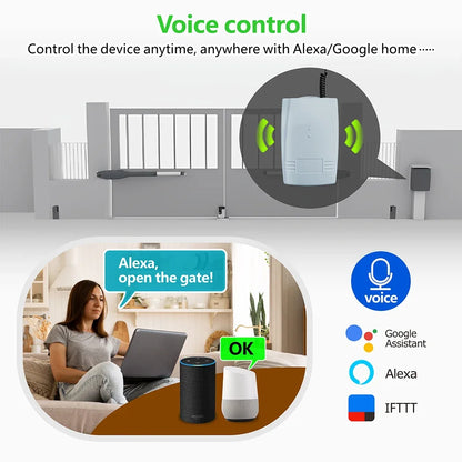 WiFi RF Garage Gate Sliding Door Opener Tuya DIY Smart Switch for BFT FAAC etc 433Mhz Remote Control Switch 12V 24V Relay Module