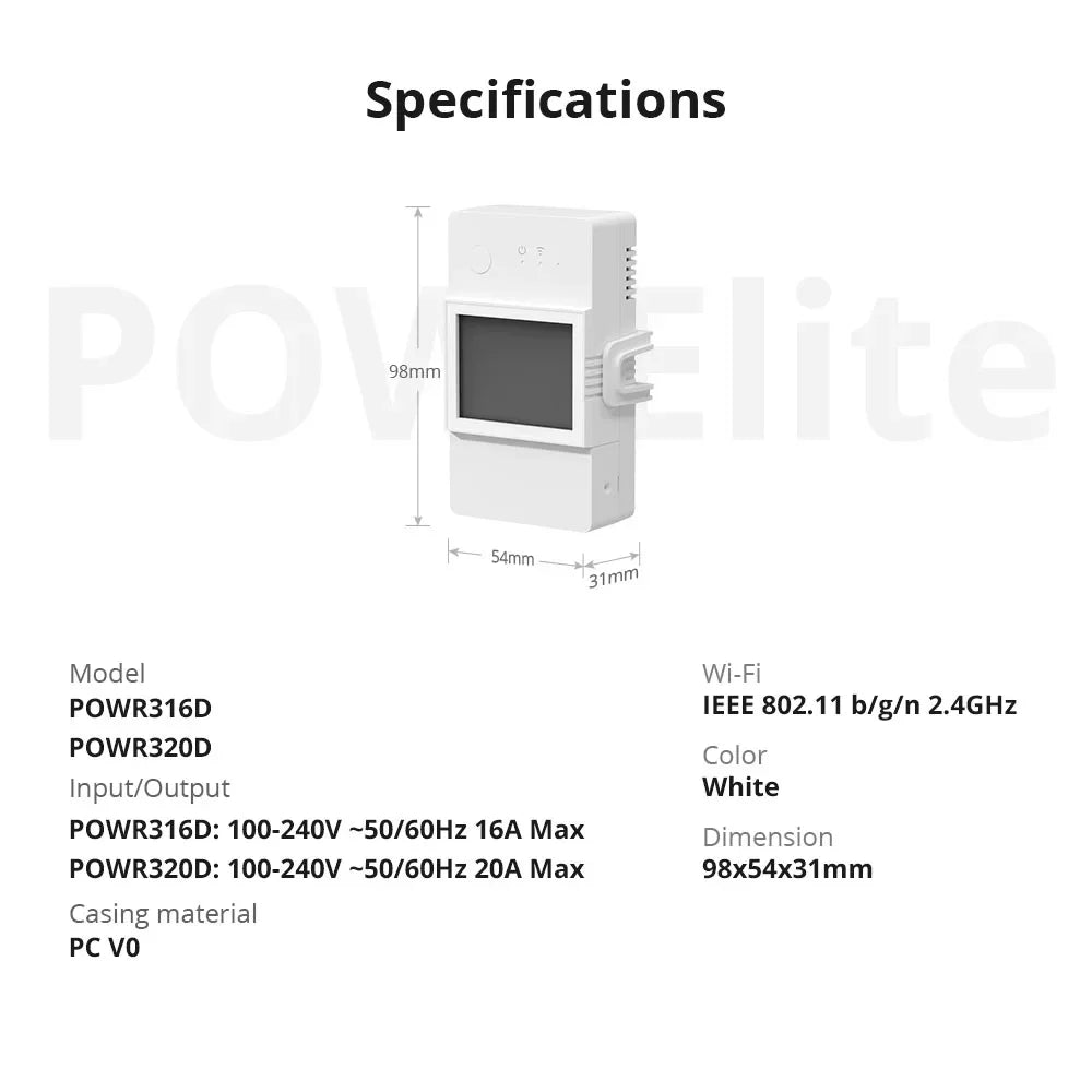 SONOFF POW Power Consumption LCD Display