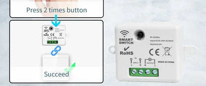 TNCE Wireless Light Switch RF433 Relay Receiver, 433Mhz Mini Remote Control, 1/2/3Gang Wall Transmitter Interruptor,Led Lamp Fan